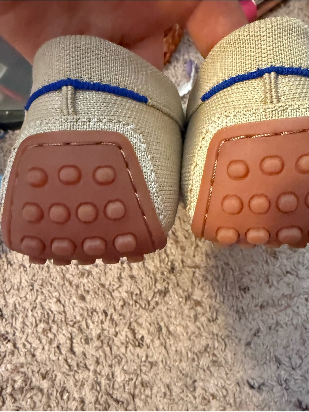 Rothy's Beige and Cream Knotted Canvas Driving Loafers - Picture 2 of 5